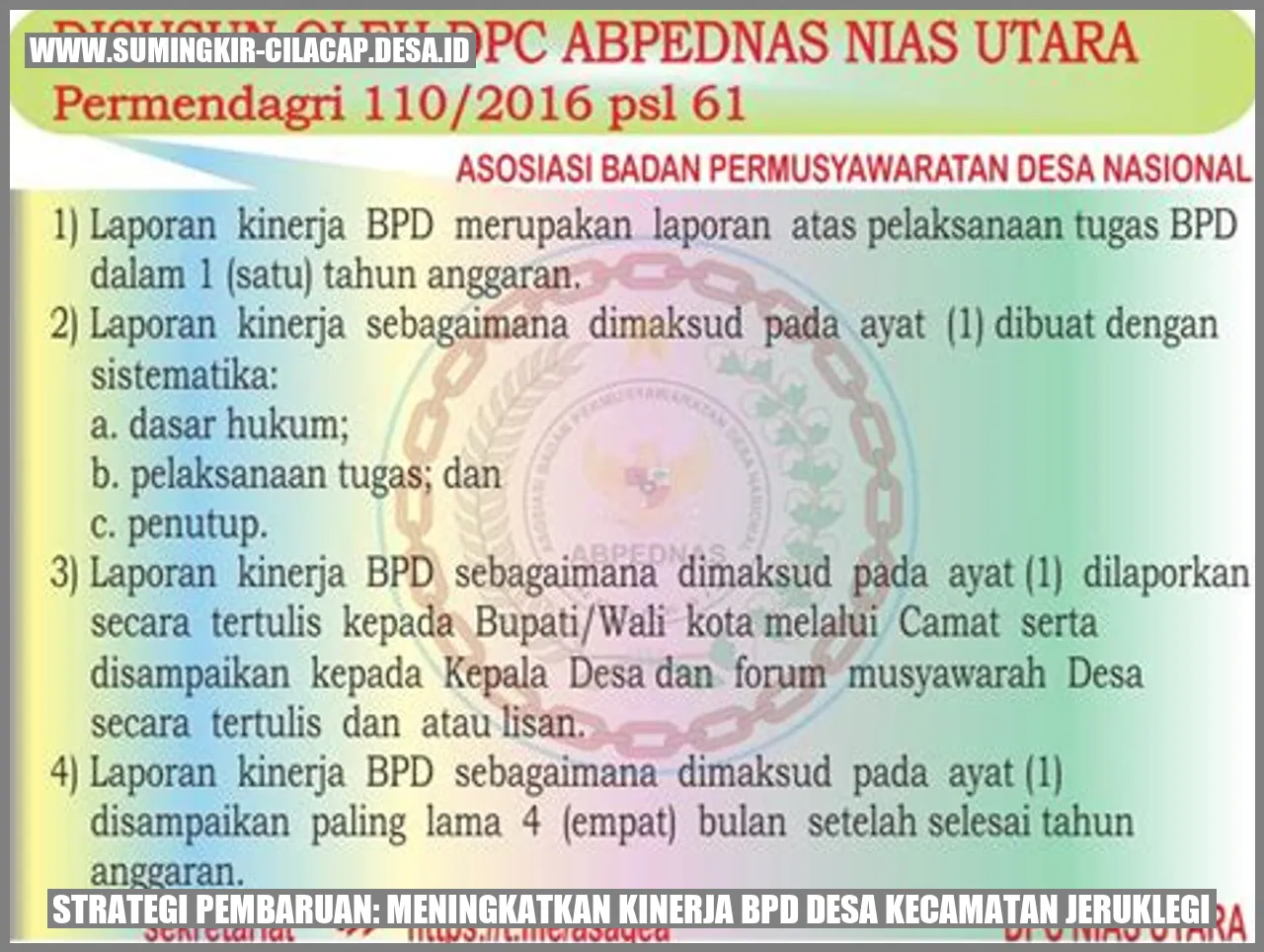 Strategi Pembaruan: Meningkatkan Kinerja BPD Desa Kecamatan Jeruklegi
